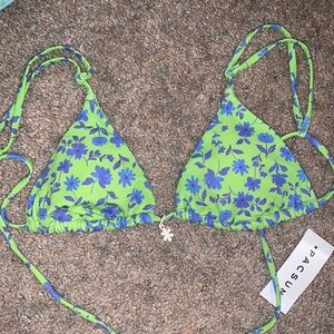 Floral Triangle Bikini Top